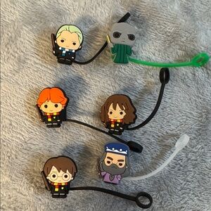 Harry Potter Chibi Silicone Straw Topper Set - Set of 6